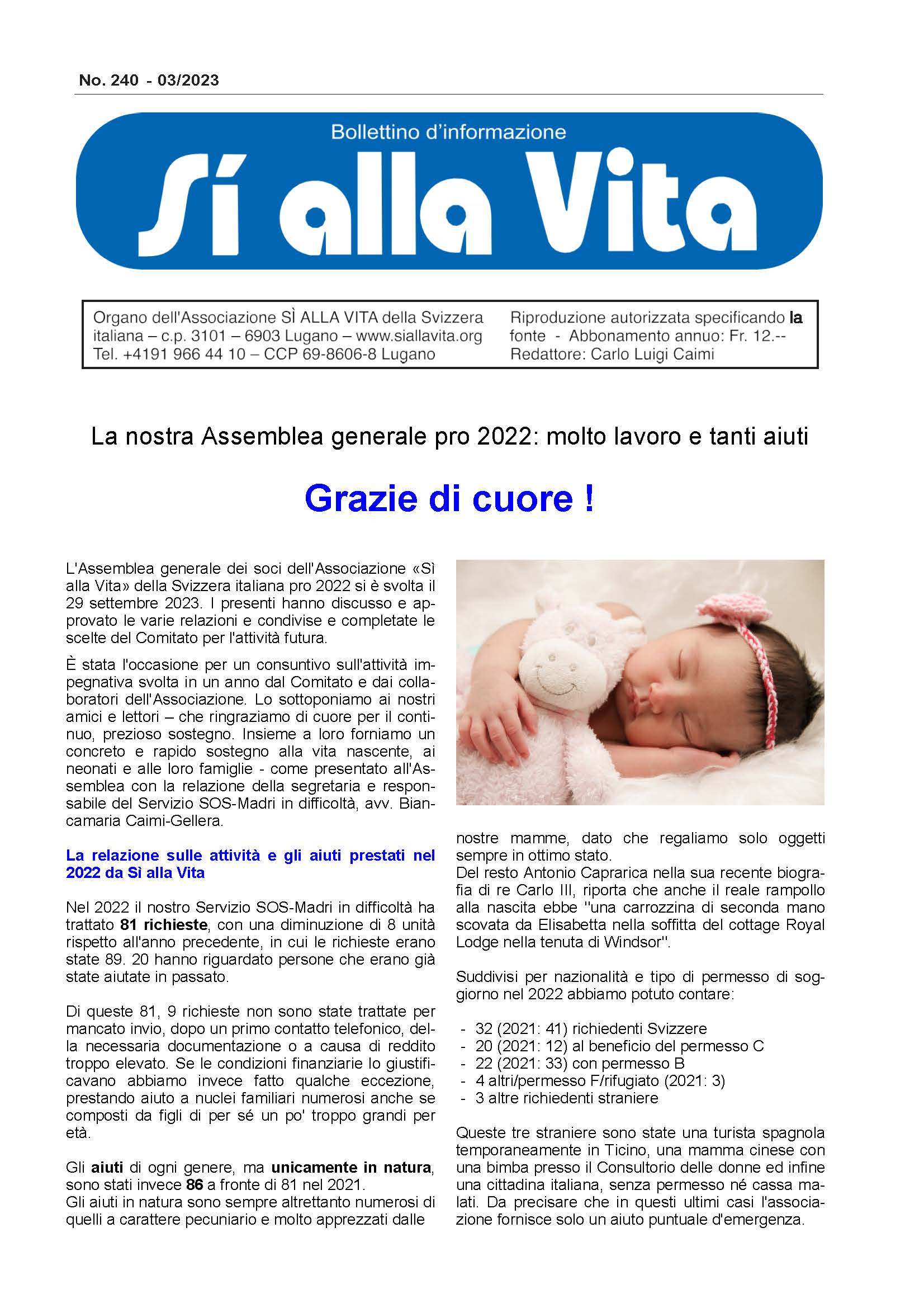 Bollettino d'informazione n. 240
